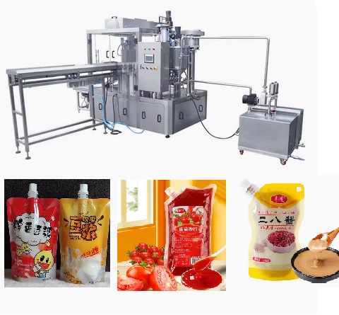河北吸嘴袋給袋式包裝機/甜面醬給袋式包裝機