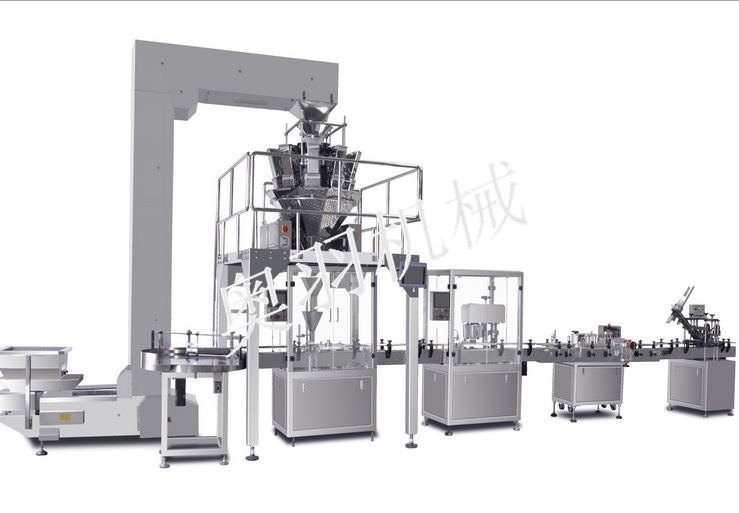 顆粒物料自動理瓶灌裝旋蓋鋁箔封口貼標生產(chǎn)線_http://www.lntfjy.com_瓶裝灌裝生產(chǎn)線系列_第1張